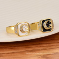 Shangjie OEM Anillo Hip Hop Square ENAMEL LONS LONS ARABIC 18K GOLAD RING JUNELLEY DIETY FASHON LADIES ZIRCON RINGS